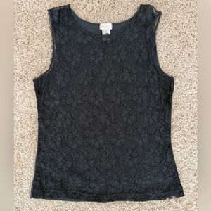 Black Floral Lace Tank by today tonight